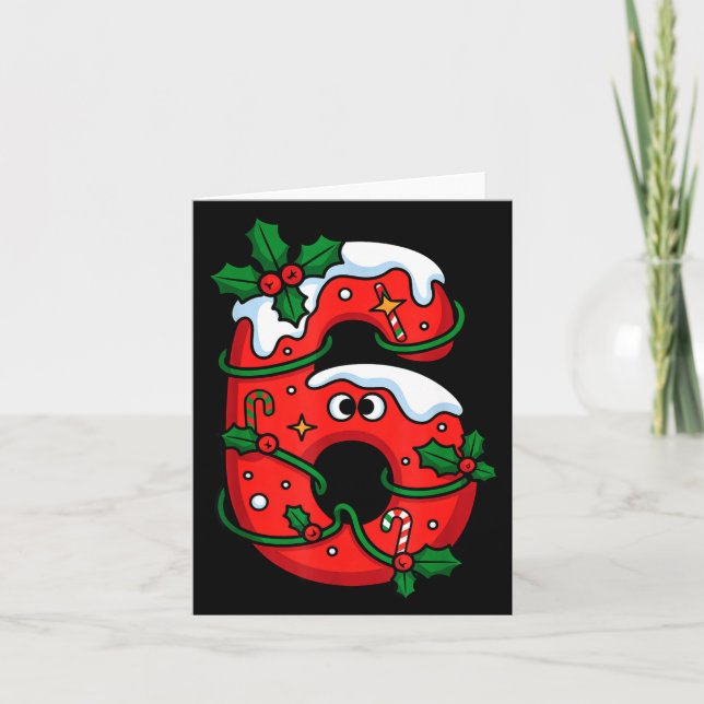 Cartão Number 6 Santa Costume Meme Christmas Matching Cou (Frente)