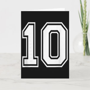 Cartão Número 10 Jerse de Aniversário Esportivo Negrito V