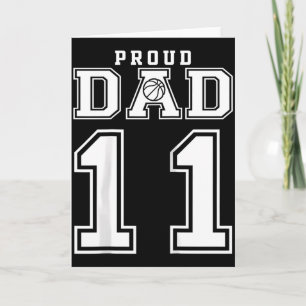 Cartão Número 11 Orgulhoso Pai de Basquete Personalizado
