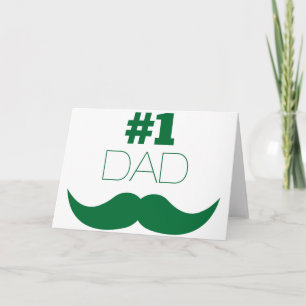 Cartão Número 1 - bigode verde Pai - Número um
