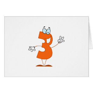 Cartão Número 3 feliz