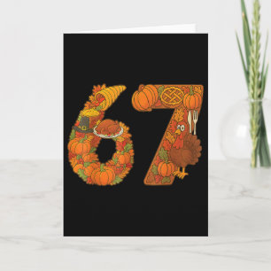 Cartão Número 67 Correspondente Seis Sete 6 7 Meme 67 Açã