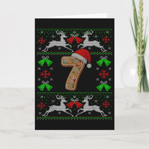 Cartão Número 7 67 Meme Camiseta Natal Feio Divertida de 
