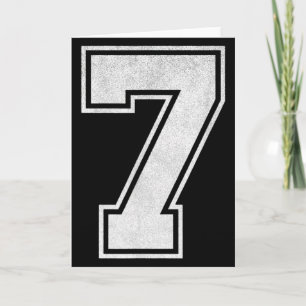 Cartão Número 7 da Camisa Esportiva Grunge Fã Jogador Nas