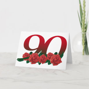 Cartão Número 90 ou 90 floral