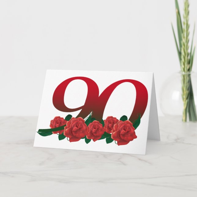 Cartão Número 90 ou 90 floral (Frente)