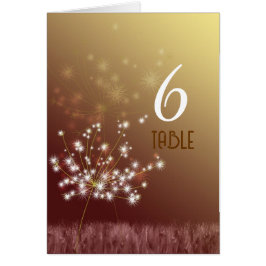 Cartão Número da Tabela de Casamentos outono Dandelions d