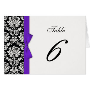 Cartão Número da tabela de Damask Arco Roxo
