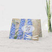 Número da Tabela Tent Card Dragonfly Butterfly Flo
