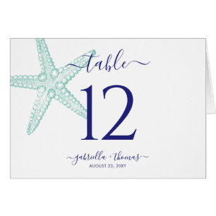 Cartão Número de Tabela Azul Náutico de Fécula de Praia N