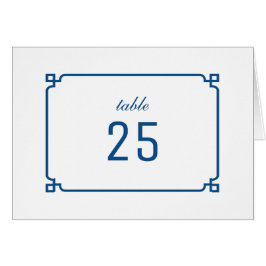 Cartão Número de Tabela Chic Deco Azul do Lapis