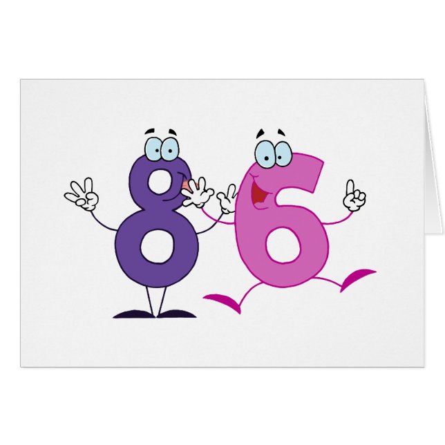 Cartão Número Feliz 86 (Frente Horizontal)