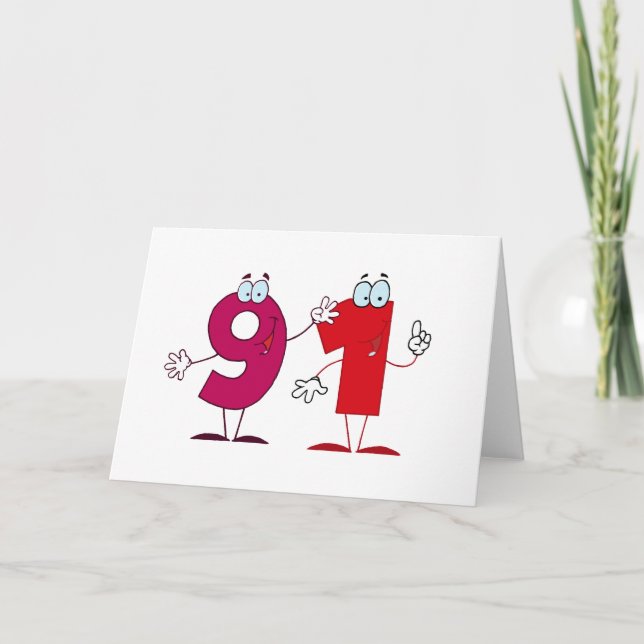Cartão Número Feliz 91 (Frente)