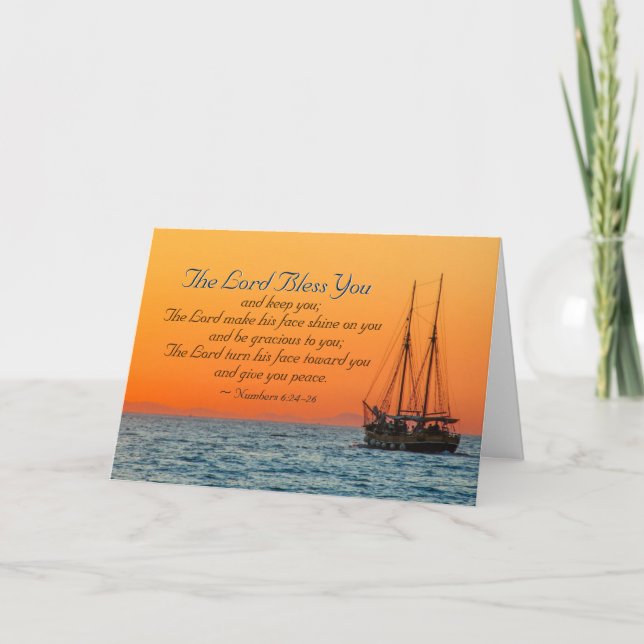 Cartão Números 6 24-26 O Senhor abençoa-te e mantém-te (Frente)