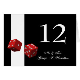 Cartão Números da Mesa de Casamento de Las Vegas