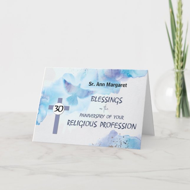 Cartão Nun 30, Aniversário da Profissão Religiosa (Frente)