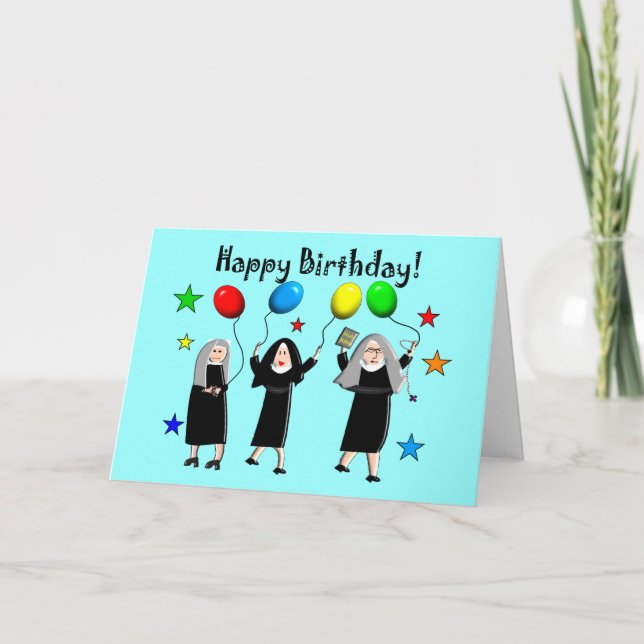 Cartão Nun Happy Birthday Cards & Gifts (Frente)