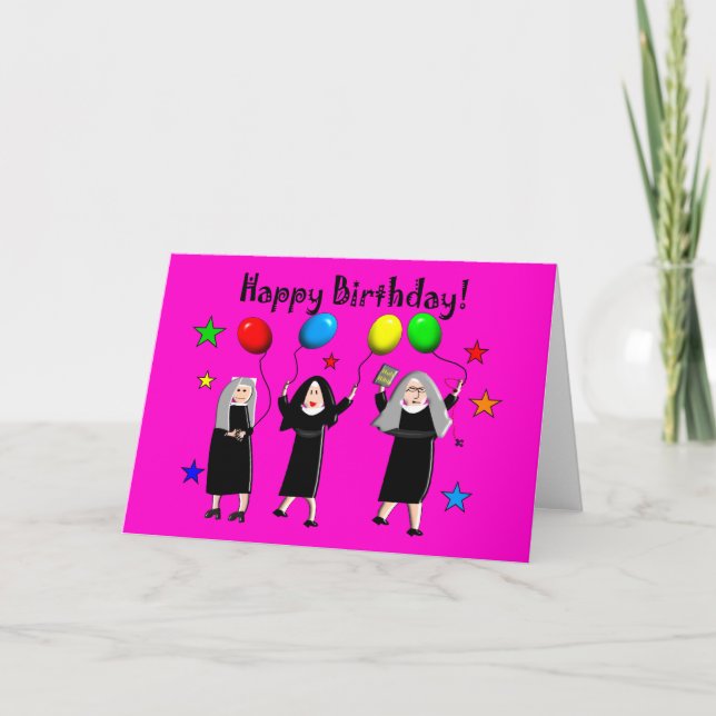 Cartão Nun Happy Birthday Cards & Gifts (Frente)