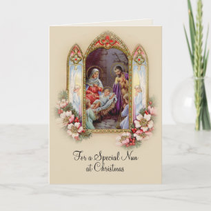 Cartão Nun Natividade Tradicional Natal Santa Família