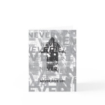 "Nunca dê acima" Notecard