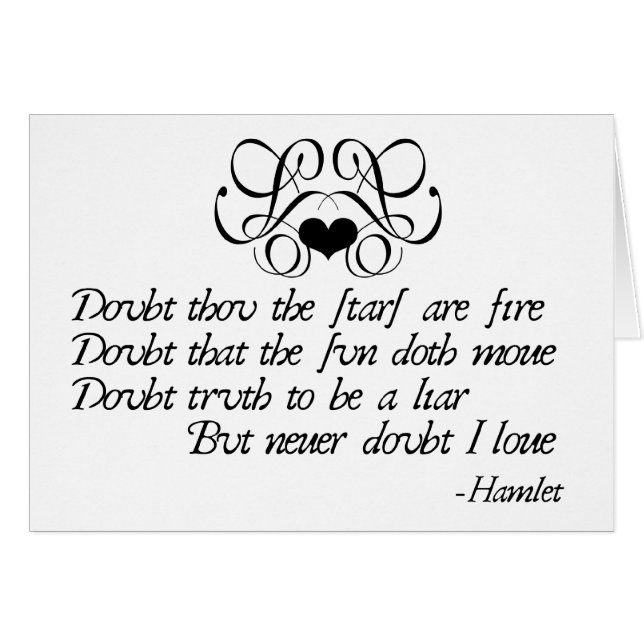 Cartão Nunca duvide Ophelia (Frente Horizontal)