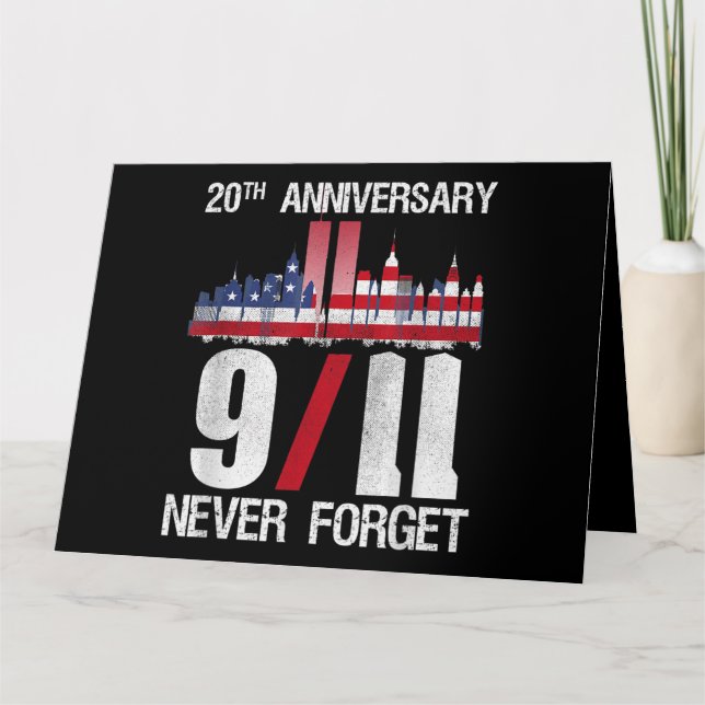 Cartão Nunca esqueça a bandeira americana do 911 patrióti (Frente)
