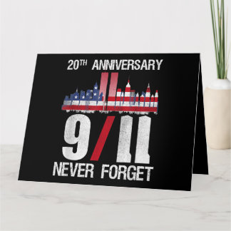 Cartão Nunca esqueça a bandeira americana patriótica 911