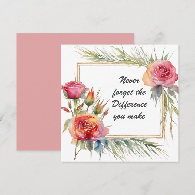 Cartão Nunca esqueça a diferença que você faz botânica (Frente/Verso)