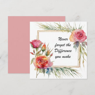Cartão Nunca esqueça a diferença que você faz botânica