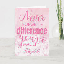 Cartão Nunca Esqueça o Rosa Obrigado, Apreciação