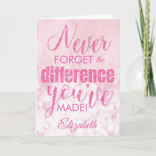 Cartão Nunca Esqueça o Rosa Obrigado, Apreciação