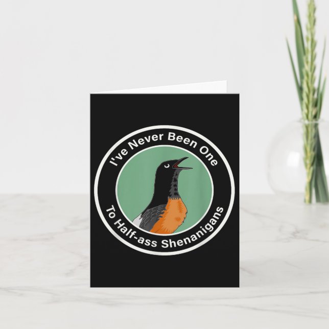 Cartão Nunca Fui Um A Meia-Shenanigans Bird (Frente)
