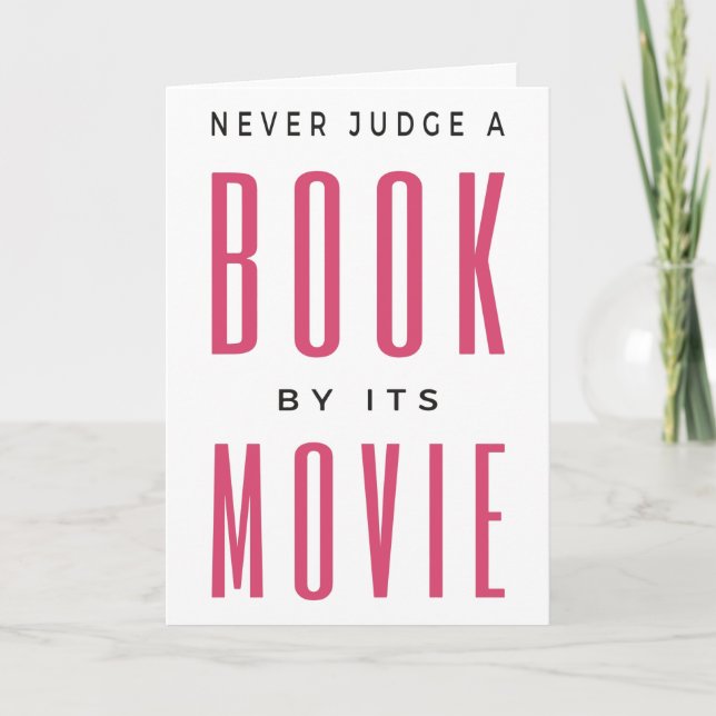 Cartão Nunca julgue um livro por ele É um filme (Frente)