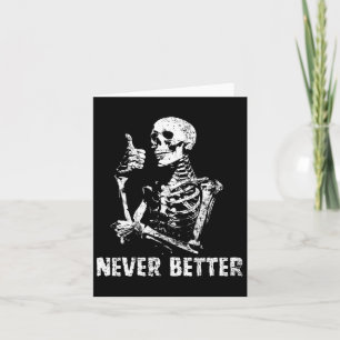 Cartão Nunca Melhor Bebendo Skeletrificado Café Halloween