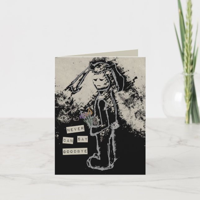 Cartão nunca posso dizer adeus sinibunny (Frente)