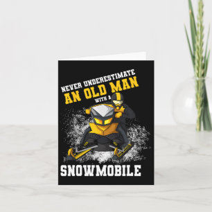 Cartão Nunca Subestime Um Velho Com Uma Moto De Neve