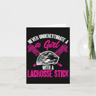 Cartão Nunca Subestime Uma Garota Com Lacrosse Stick Pla