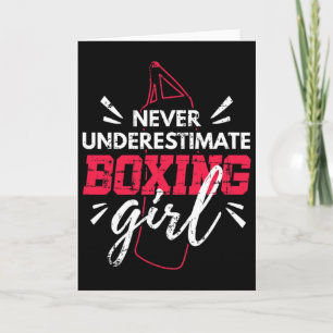 Cartão Nunca Subestime Uma Garota de Boxe Mma Kickboxing 