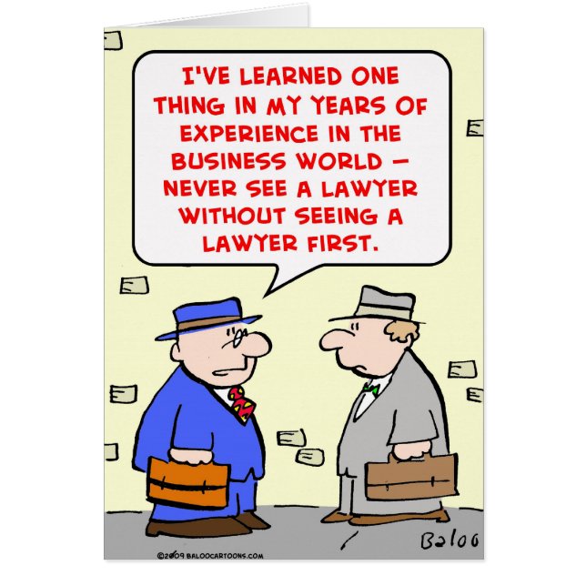 Cartão nunca veja um advogado (Frente)