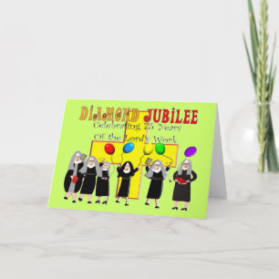 Cartão Nuns Diamond Jubilee 75th Year of Service Card