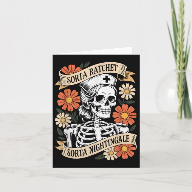 Cartão Nurse Sorta Ratchet Sorta Nightingale Skeleton Hal (Frente)