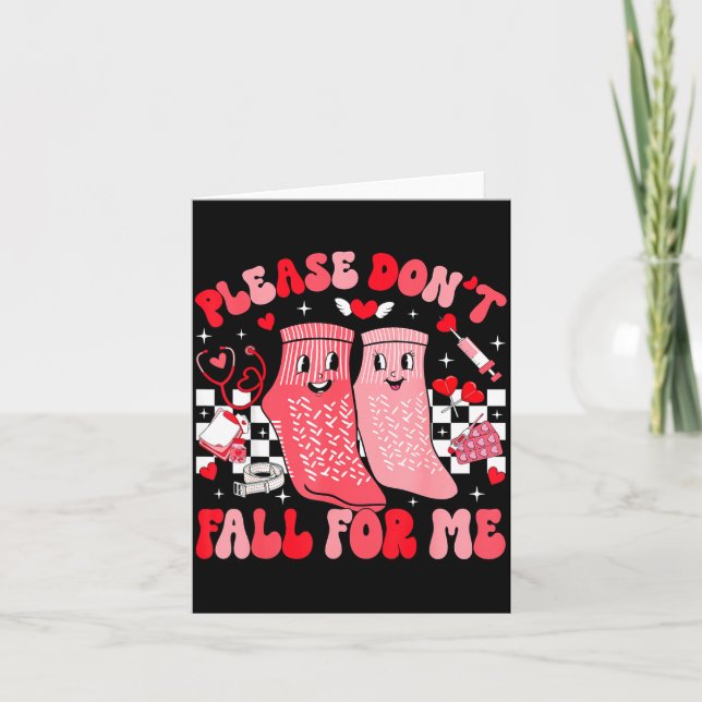 Cartão Nurse Valentines Day Non Slip Socks Please Don't F (Frente)