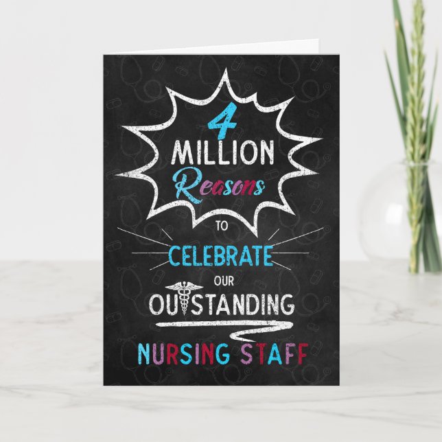 Cartão Nurses Week Chalkboard Theme for Staff (Frente)