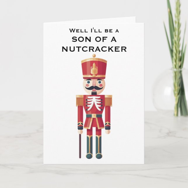 Cartão Nutcracker Fun Christmas Holiday Greeting Card (Frente)