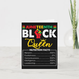 Cartão Nutrição da Rainha Negra Africana do Juneteenth Fe