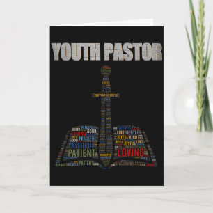Cartão Nuvem de Palavras de Ministro Cristão Pastor Jovem