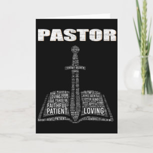 Cartão Nuvem de palavras do ministro cristão Igreja Pasto