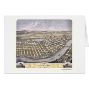 Cartão Nuvem do santo, mapa panorâmico do manganês - 1869