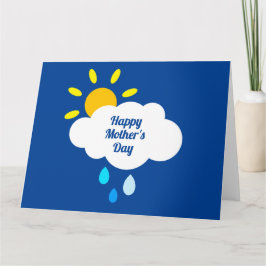Cartão Nuvem Personalizada, Chuva e Dia das Mães Ensolara