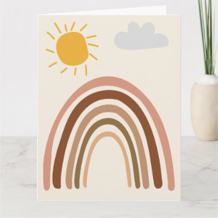 Cartão Nuvem Sol Arco-íris, Desenho Infantil, Arte Abstra